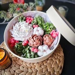 Новогодний зефир круглый «Хризантемы» / 21 см Новогодний зефир круглый «Хризантемы» / 21 см