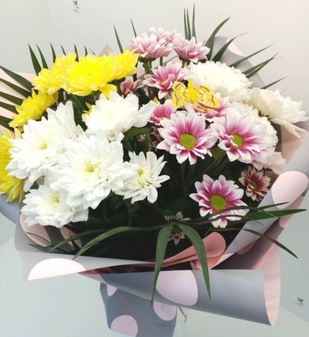 Хризантемы микс + доставка в Солоное