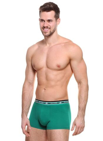 Трусы-боксеры с широкой резинкой в спортивном стиле (Размер: L) (Цвет: зеленый)