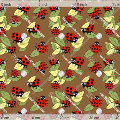 Божьи коровки на коричневом фоне by Olvikcha 423 DPI