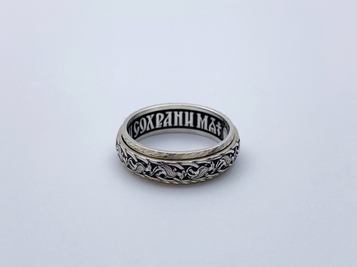 Кольцо из серебра/Частичное чернение