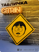 Табличка декоративная "Рэнди Марш, отец Стэна" из сериала Южный парк, South Park на дверь и стену, прикольная штука в подарок фанату, декоративный знак, 24,5х24,5 см, CITRIN, Айдентика Технолоджи