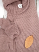 Комплект зимний шапка с шарфом и перчатками теплый вязаный