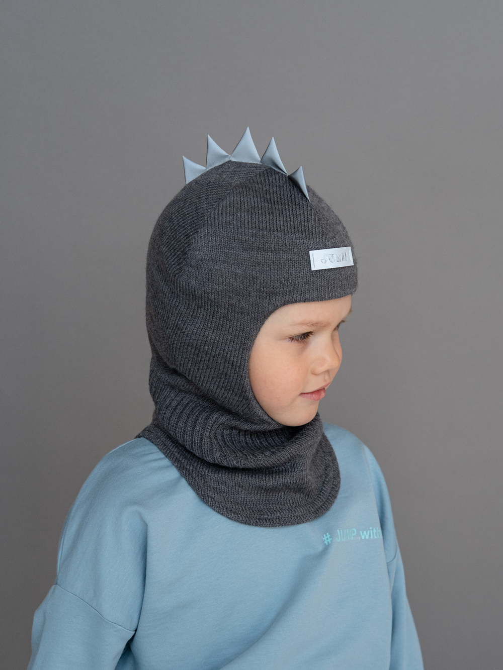 Шлем весенний/осенний вязаный (Грифельный) ОРЕО