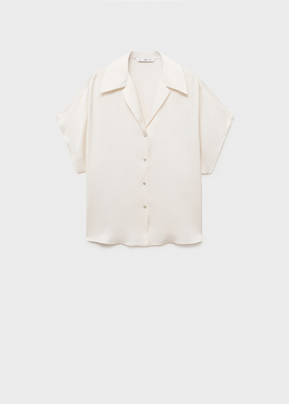 Атласная рубашка с коротким рукавом