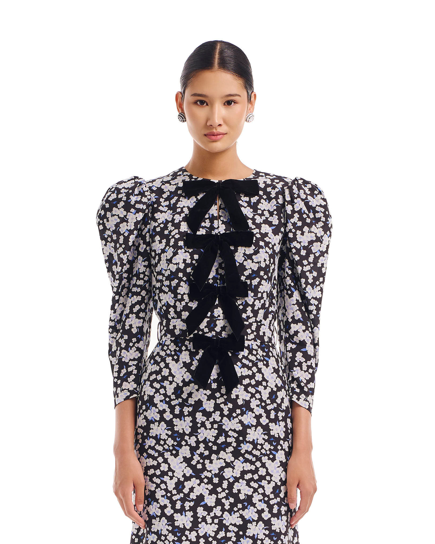 Платье Donna (Донна) синее в цветочки