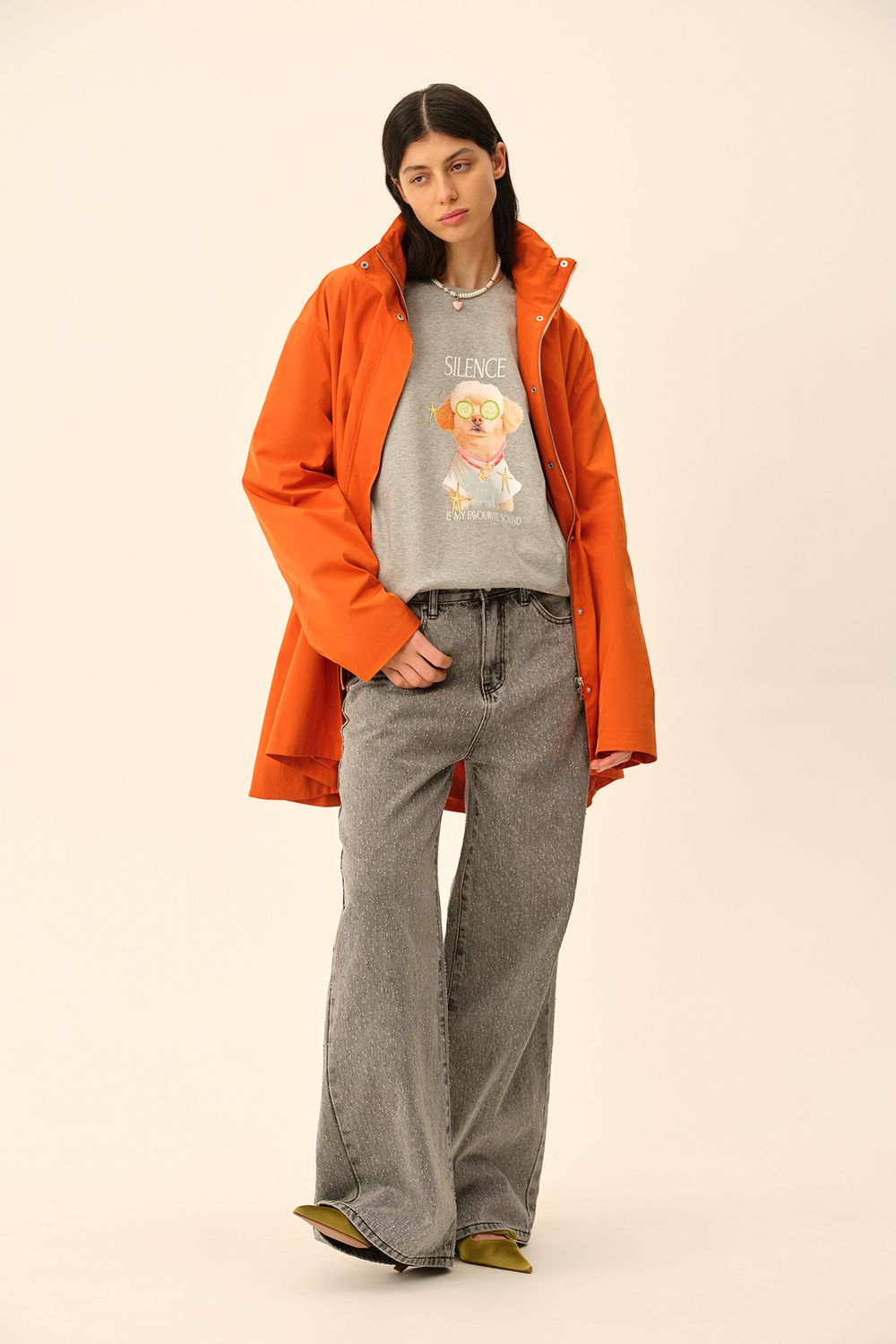 Джинсы (Как у Керри), серые с перфорацией