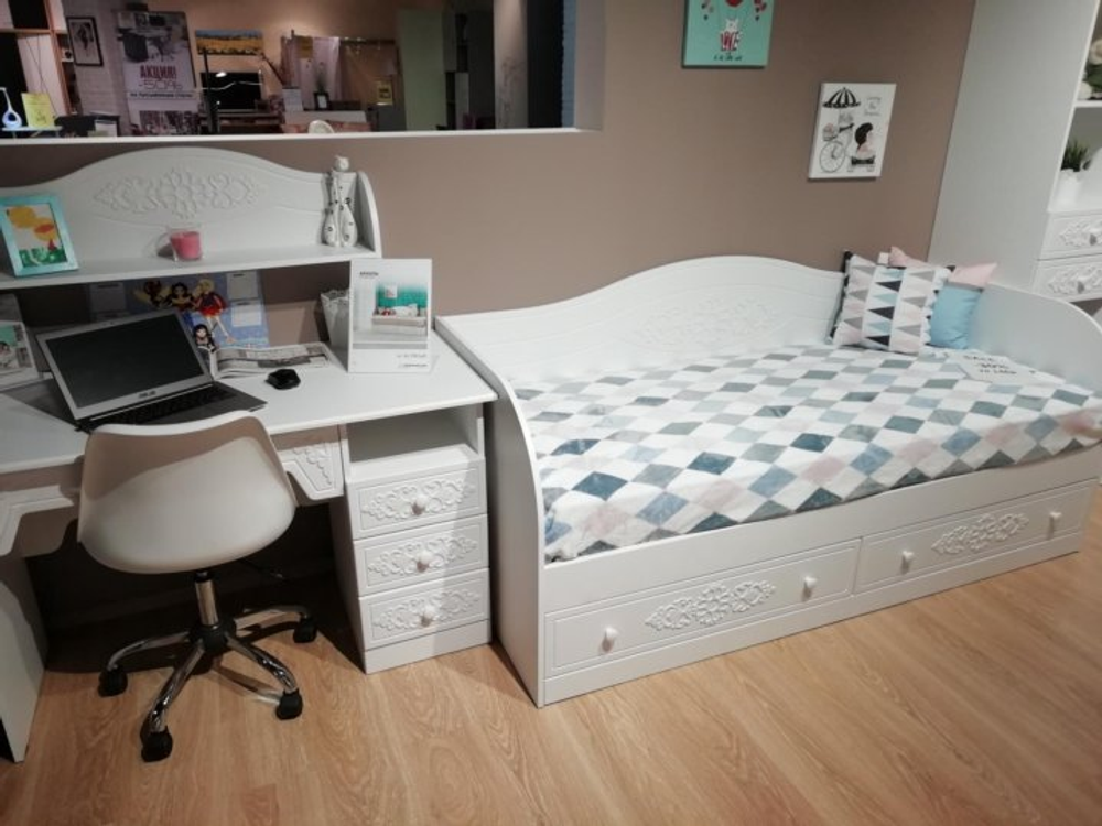 Кровать ДКД 2000.1 KI-KI Белый 900*2000