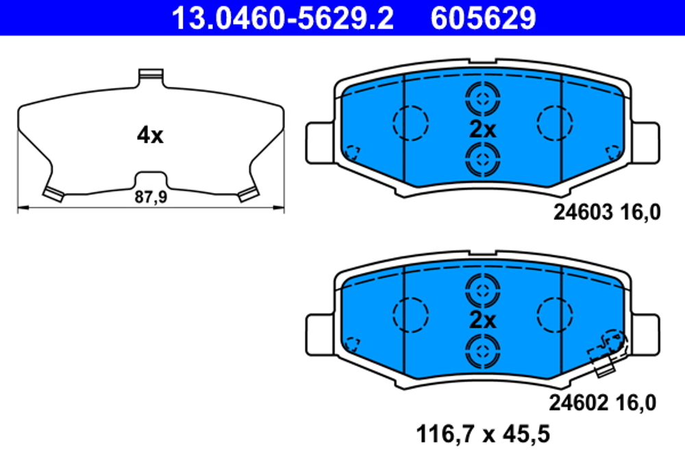 ATE - 13046056292-ATE - Brake Pad Set, disc brake