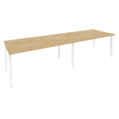 Onix Стол переговорный O.MP-PRG-2.4 Тиквуд Светлый/Металл Белый 3160*980*750