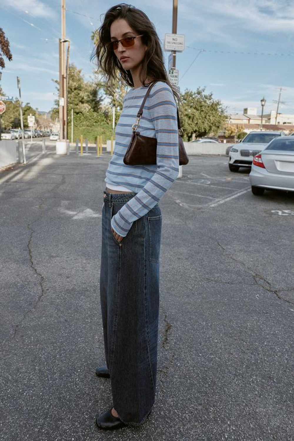 ZARA ДЖИНСЫ Z1975 WIDE LEG СВОБОДНОГО КРОЯ СО ШВАМИ, СИНИЙ