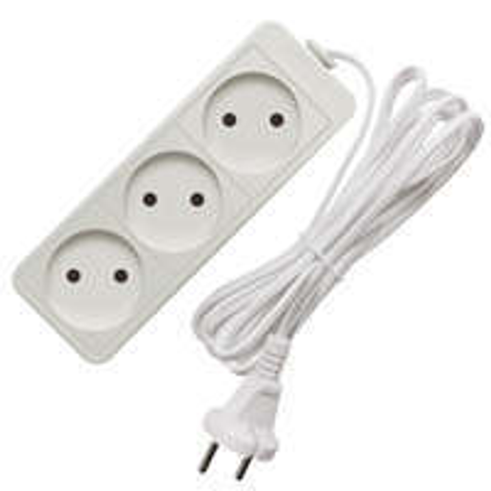 Удлинитель 3х1.5м без заземл. 6А IP20 1.3кВт ШВВП