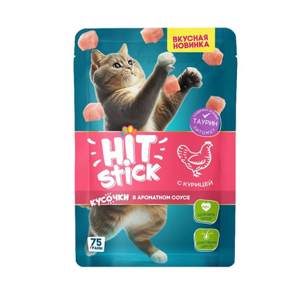 Влажный корм Hit Stick для кошек с курицей 75 р