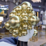 Статуэтка из полирезины Garda Decor D3831, Белый, черный, золотой, Высота: 47 см