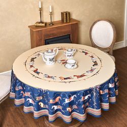 СКАТЕРТЬ КРУГЛАЯ "PASSAGE" 220СМ ,БЕЖЕВЫЙ, 100% ХЛОПОК,ТВИЛ,ПРОПИТКА