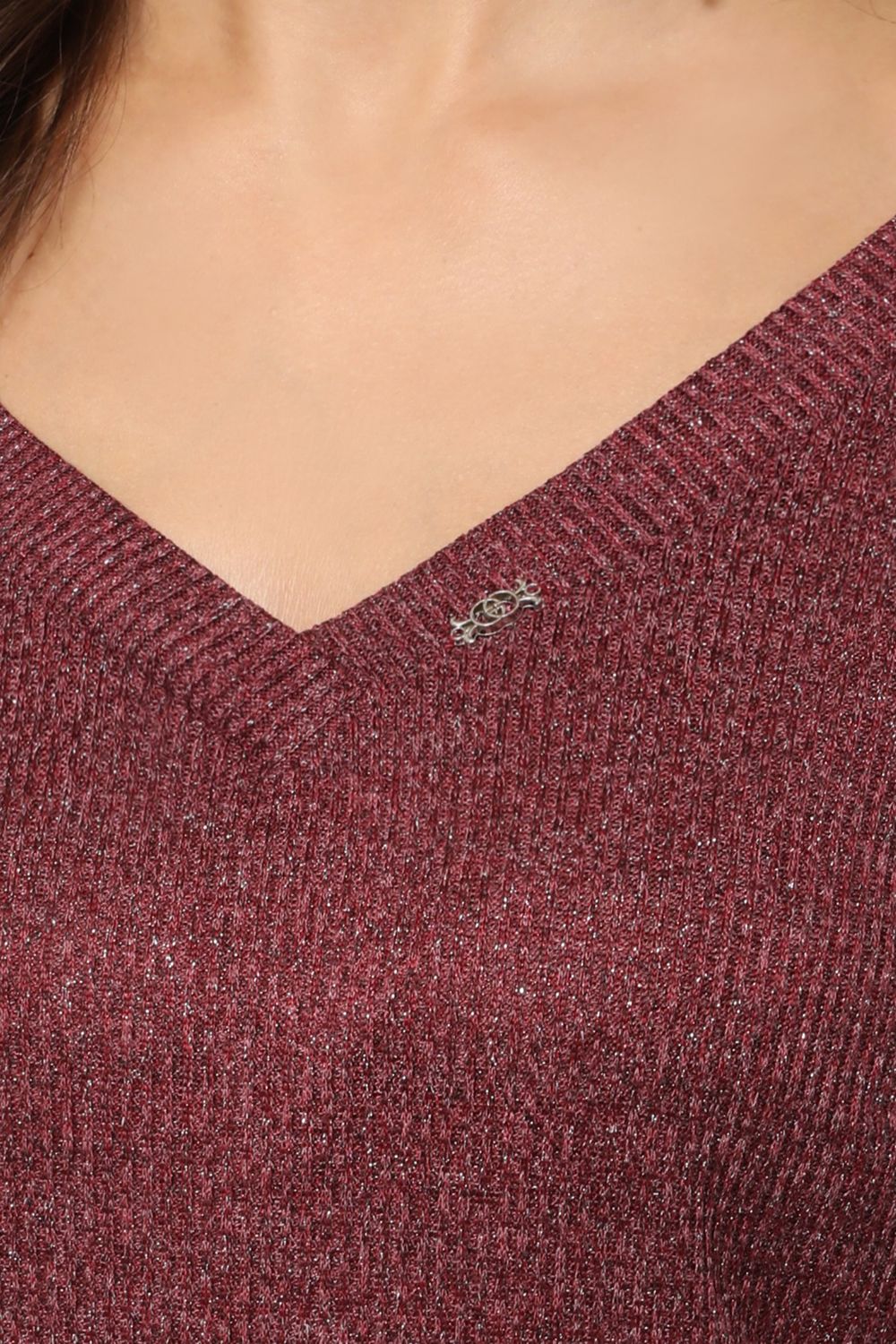 Джемпер трикотажный бордовый с пышными рукавами DStrend (Акция)