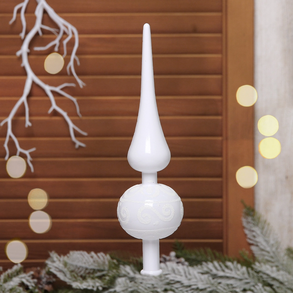 Верхушка на ёлку 23 см «Волшебный узор», Белый