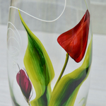 Ваза для цветов бочка Н26 D12 цветы роспись 84/74