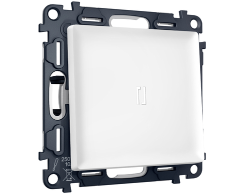 MA122055 Комплект механизма 1-кл выключателя с самовозвратом с подсветкой 5600K ALFA Белый матовый QUANT (AP1220, VM113, G14W)