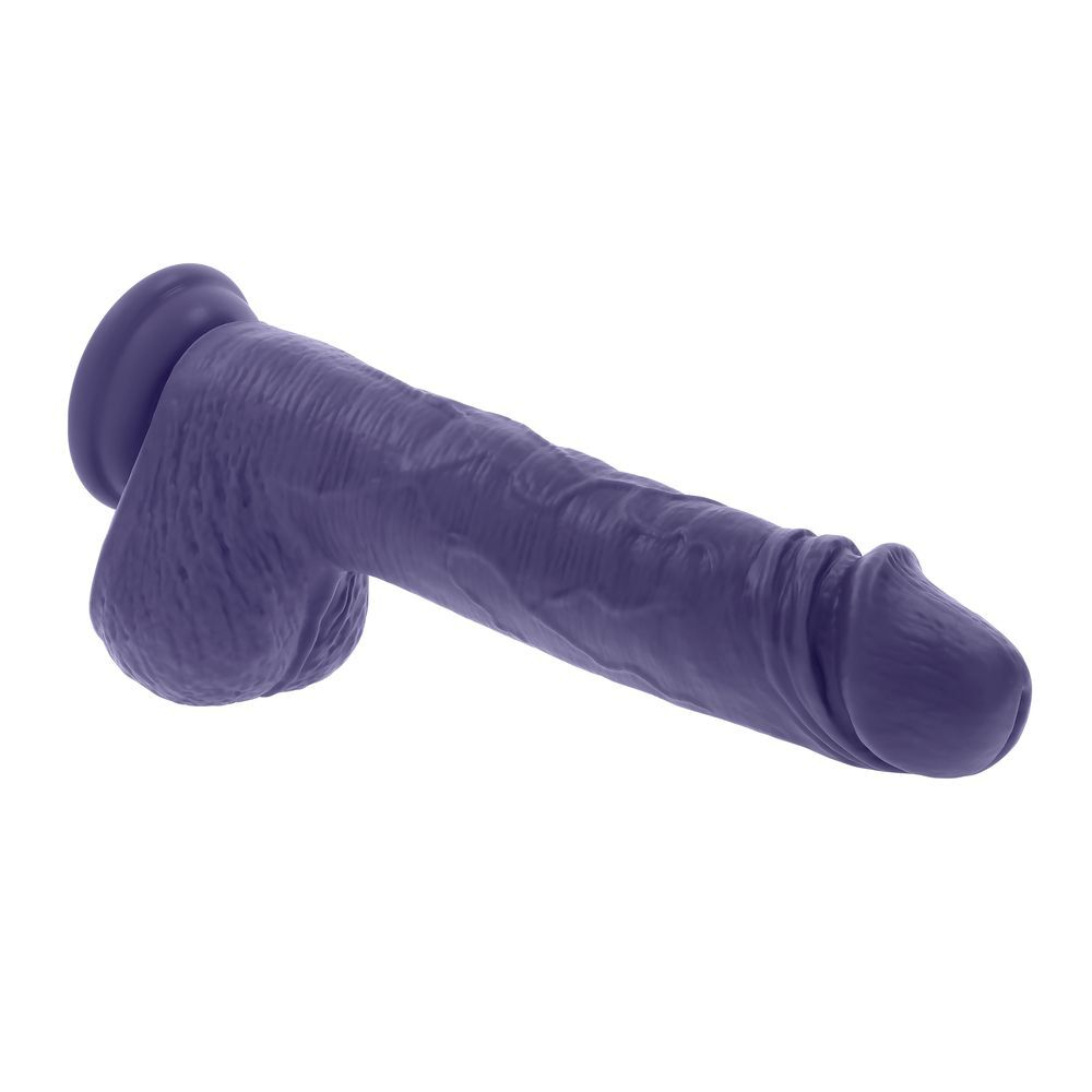 Фиолетовый вибратор на присоске с поступательными движениями Pleasure Rider - 22,2 см.