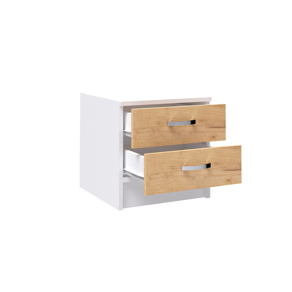 Тумба прикроватная Ронда белый/дуб крафт золотой