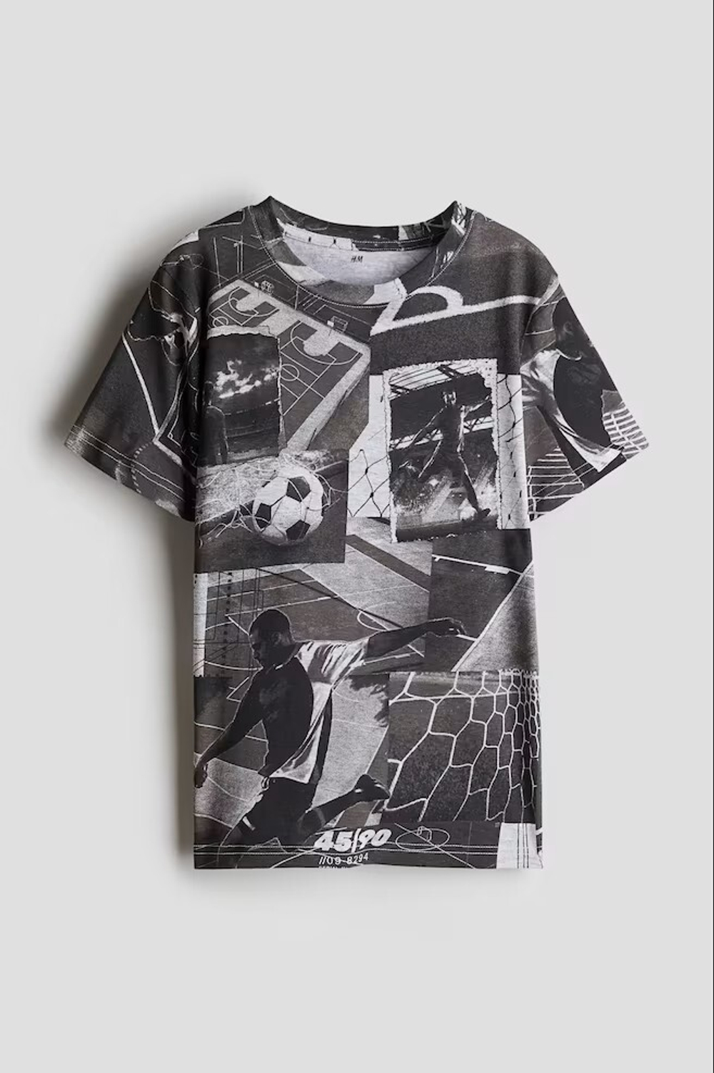 H&M Хлопковая футболка с принтом, серый