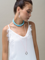 Колье "Pink Cross Blue" с турквенитом