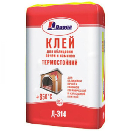 Д-314 Клей термостойкий для печей и каминов +850 25кг