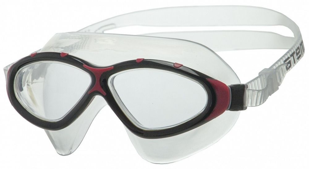 Очки-полумаска для плавания Atemi, силикон (чёрный/красный), Z402