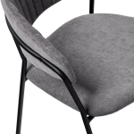 Комплект из 2-х стульев Turin серый вельвет с чёрными ножками