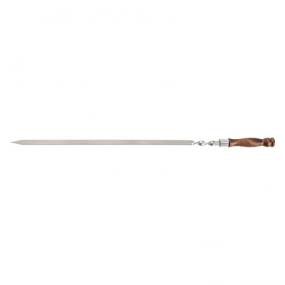 Шампур плоский профессиональный, 600 x 12 x 2,5 мм, с деревянной рукояткой, нержавеющая сталь, Camping Palisad