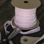 Бархатная лента на катушке, розовая, 10 м