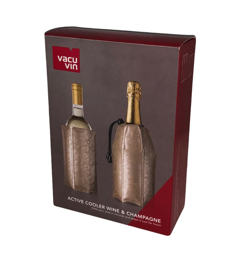 Набор из 2-х охладительных рубашек для вина и шампанского, платина, Wine & Champagne Cooler Classic Vacu Vin