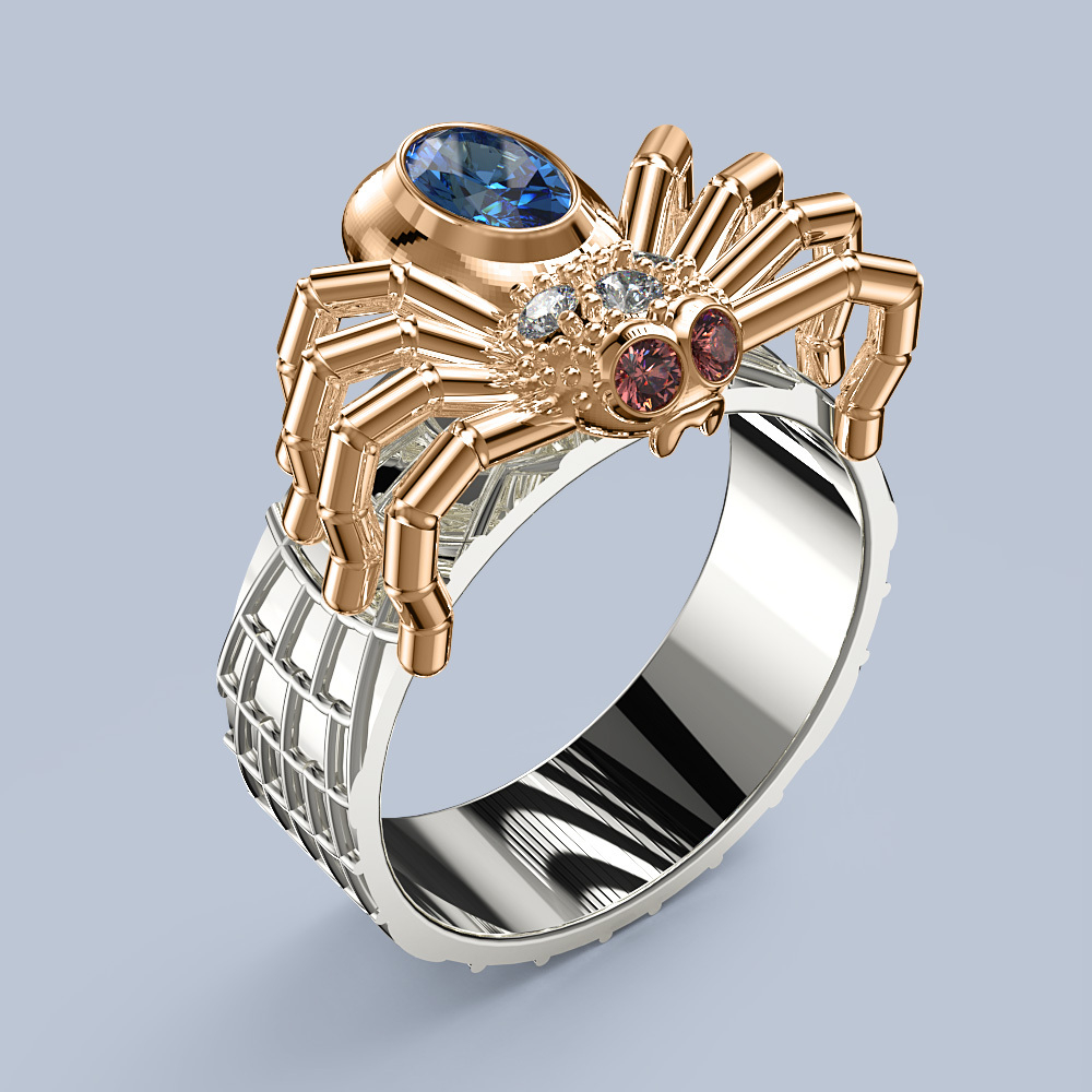 3D-модель кольца с пауком