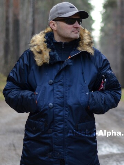 Куртка Аляска Alpha Slim Fit N-3B (т. синяя - r.blue/orange)