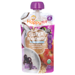 Happy Family Organics, Happy Tot®, Super Morning, без молочных продуктов, для детей от 2 лет, органические яблоки, асаи, кокосовое молоко, овес и чиа, 113 г (4 унции)