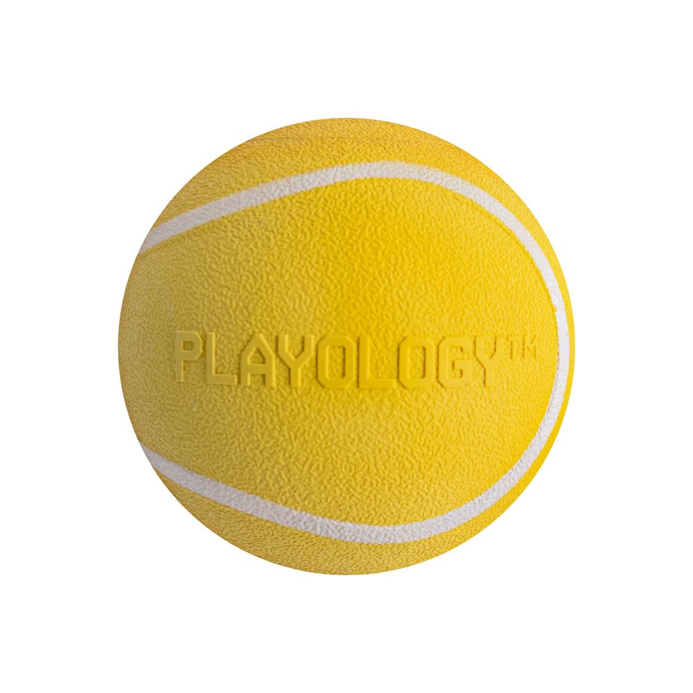 Жевательный мяч Playology SQUEAKY CHEW BALL для собак мелких и средних пород с пищалкой и с ароматом курицы, цвет желтый, 6 см Жевательный мяч Playology SQUEAKY CHEW BALL для собак мелких и средних пород с пищалкой и с ароматом курицы, цвет желтый, 6 см