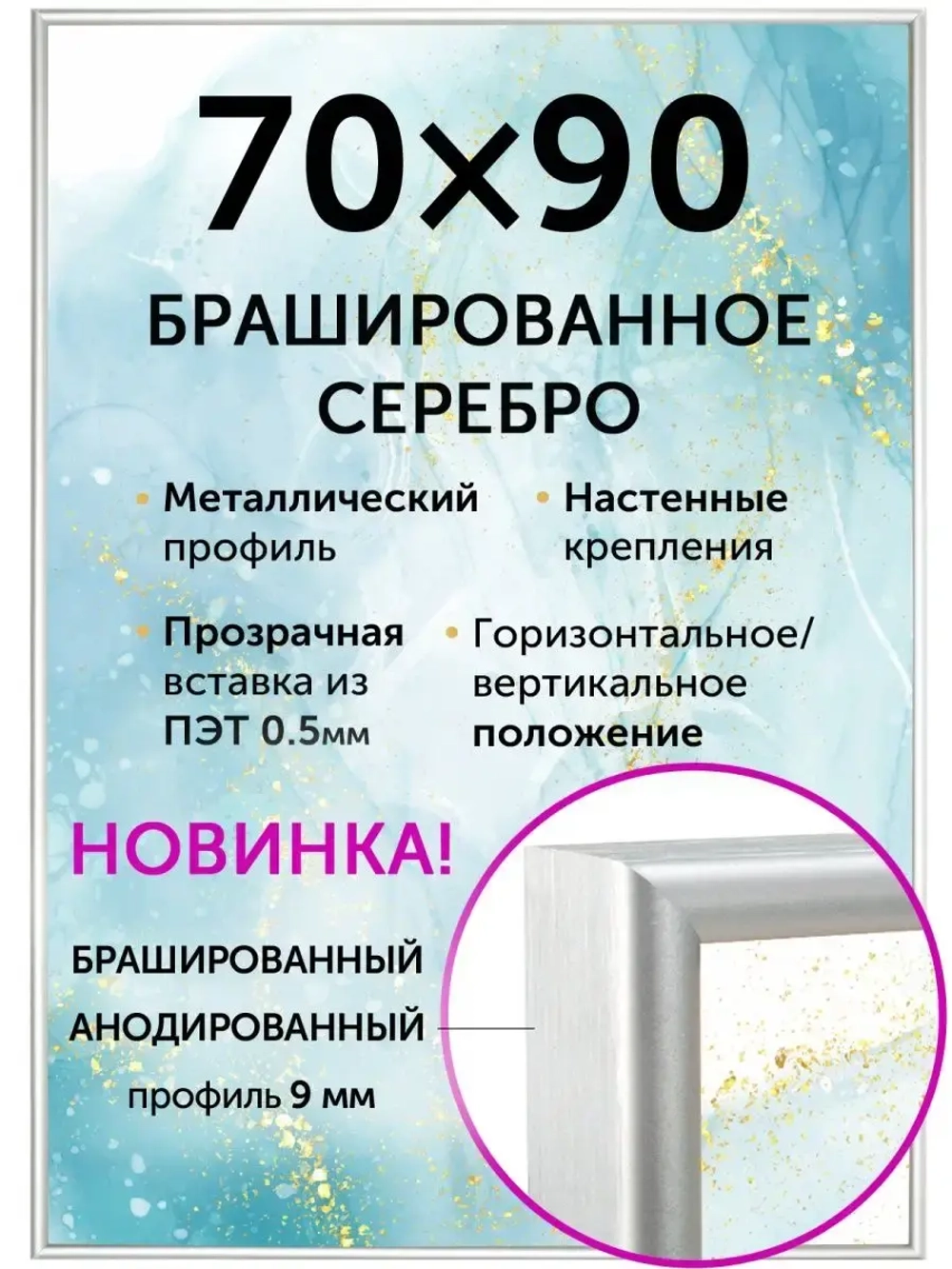 Металлическая фоторамка 70х90 см