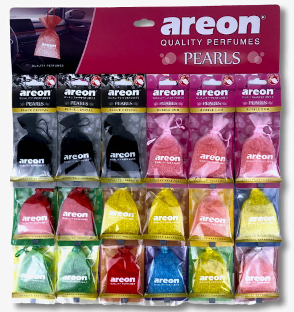 Ароматизатор мешочек  AREON pearls   (лист 18шт) асорти 704-077-ЧЗБ
