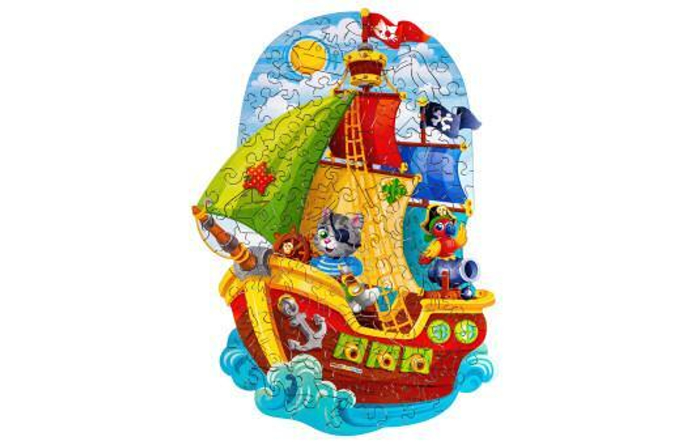 Пазл 105эл. "Кораблик" в деревянной коробке (Woodland)