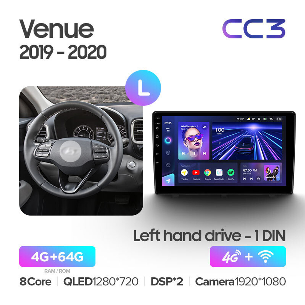 Teyes CC3 9" для Hyundai Venue 2019-2020