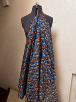 Блузочно-плательный поплин с рисунком (96%хлопок/4%эластан, Конный бунт на поле, 142, 92 гр/м2)