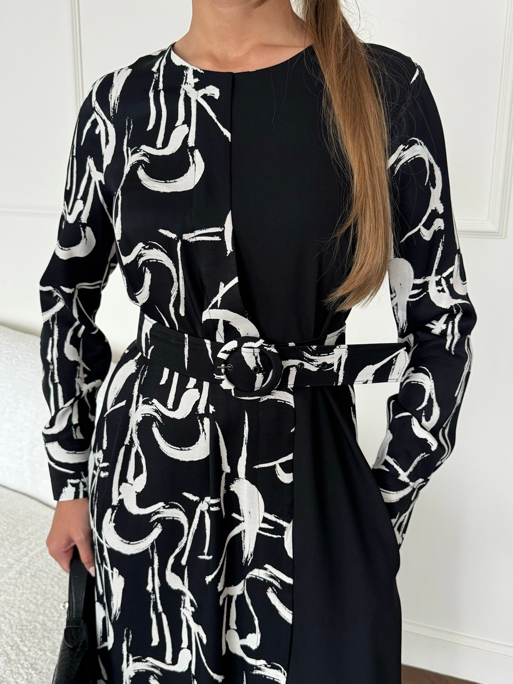 Платье комбинированное из вискоза