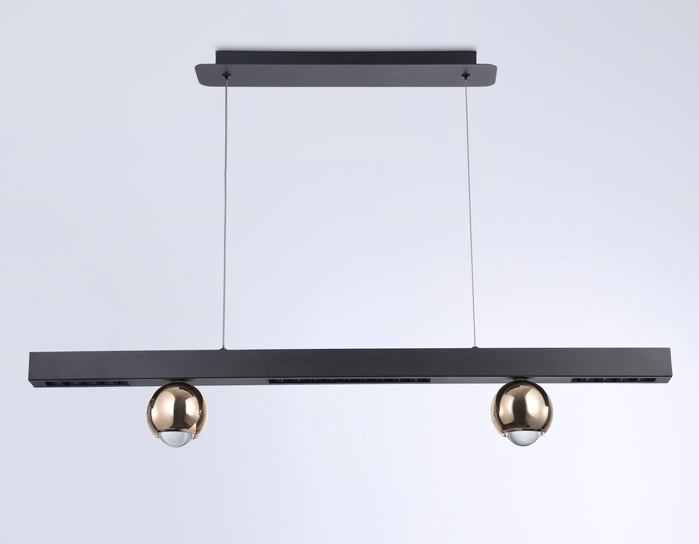 Светильник светодиодный подвесной FL5956 BK/GD черный/золото 4200K 18W 1000*70*1200 (Без ПДУ)