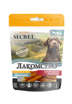 Секрет Лакомство для собак палочки из трески с курицей и кунжутом,  90г