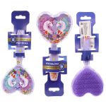 Расческа массажная детская «ФРАТТИ БУМ», единорожки влюбленные, форма сердце, 17*8,5см (блистер Ультрамарин)