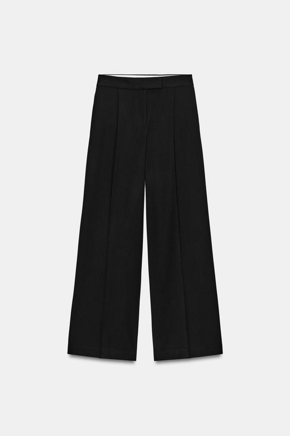 ZARA ШИРОКИЕ БРЮКИ С ЗАЩИПАМИ, ЧЕРНЫЙ