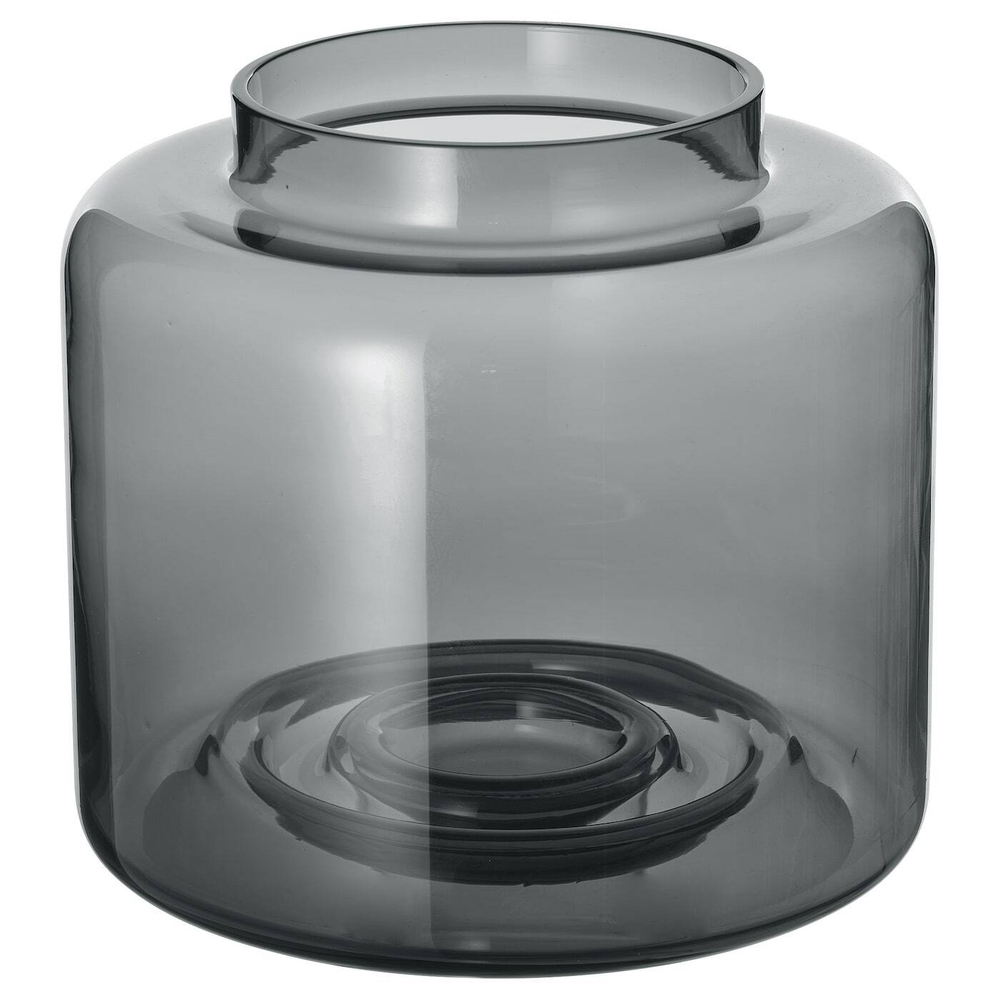 IKEA KONSTFULL  (ИКЕА КОНСТФУЛЛ)  -  Ваза, серая, 16 см