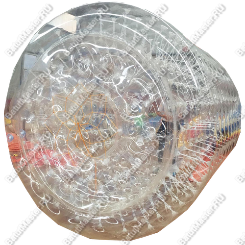 Аттракцион Водный роллер "Прозрачный" ТПУ, c цветными держателями , 2.6*2.2*2.2 м