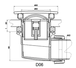 Сифон для душевых поддонов RGW Velplex QYD-06 Черный